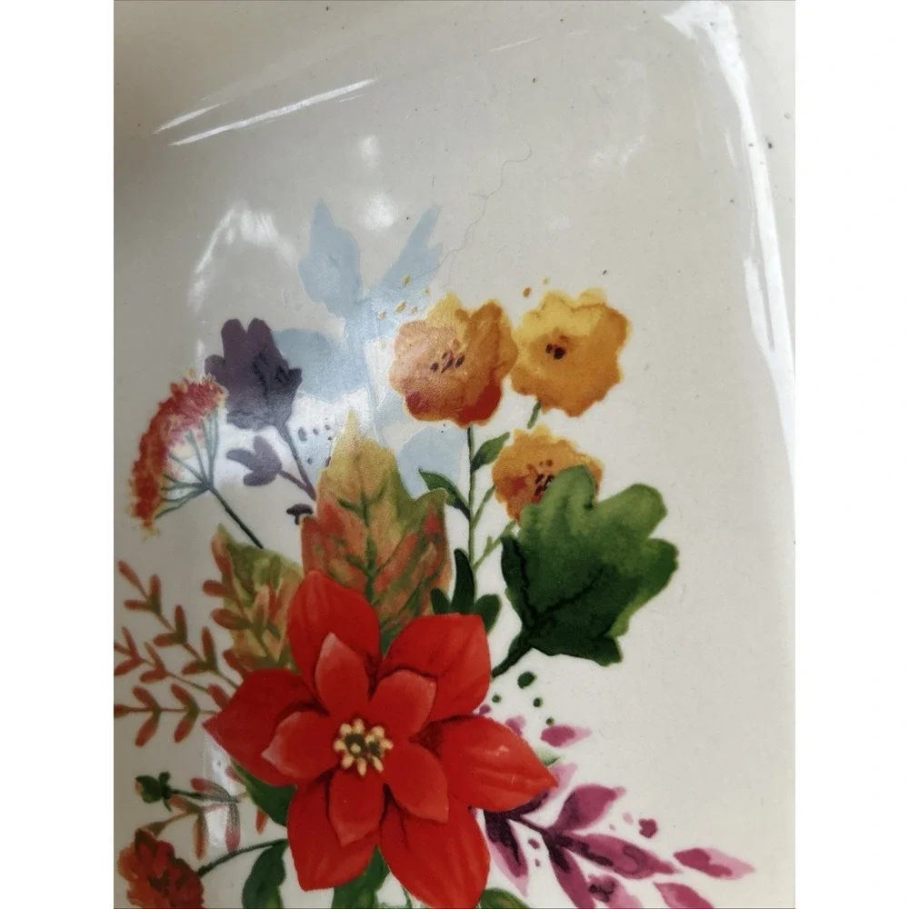 Pioneer Woman Rectangular Stoneware Christmas Merry Meadows Casserole Dish